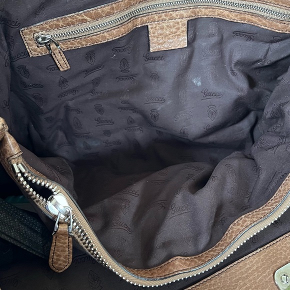 Auth GUCCI Bamboo GG Canvas Tote Bag Beige Brown Leather 232947 Used - Picture 7 of 16